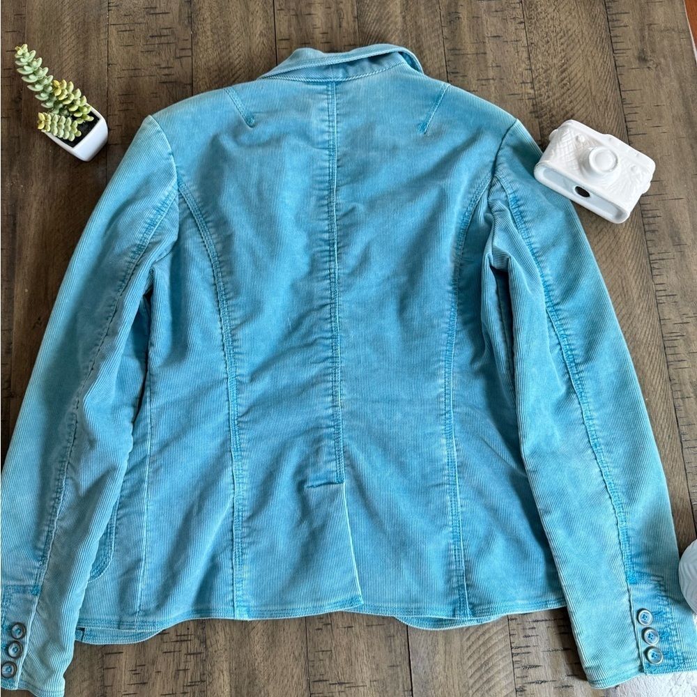 Vintage retro Faded Glory Blue Corduroy Blazer Classic Tailored Fit - Picture 2 of 8